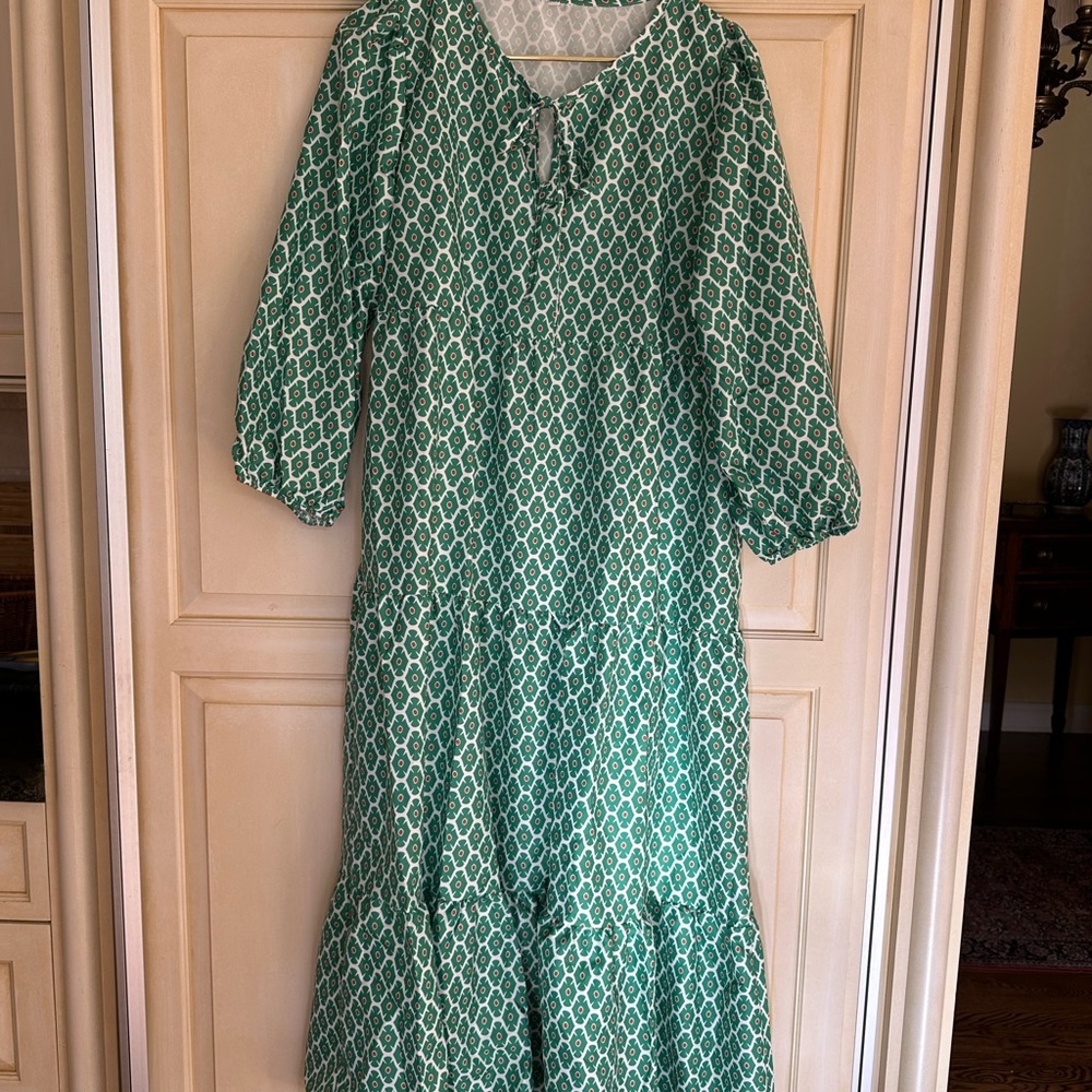 Green Patterned Women's Dress